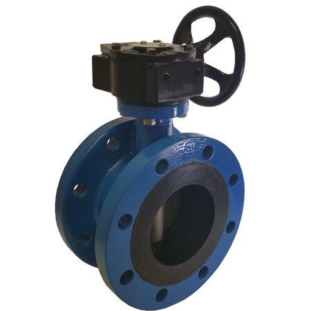 Valve Solutions Inc (Vsi) 6" Butterfly Valve, Flanged, Resilient Seated, with gearbox and handwheel BFI06F-D3SE-PS1/TH